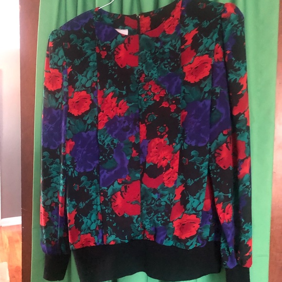 Floral vintage sweatshirt style top - Picture 2 of 8